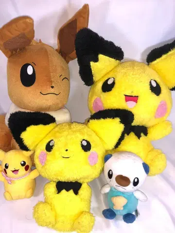 포켓몬 봉제 인형, 5점 피카츄, 피츄, 이브이 외, 45cm 1개