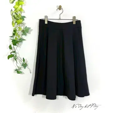 무인양품 플레어 스커트 (L) 블랙 무릎 기장 스트레치 심플 오피스