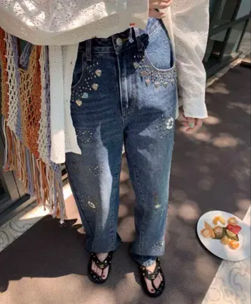 데님 팬츠 여성용 구제 의류