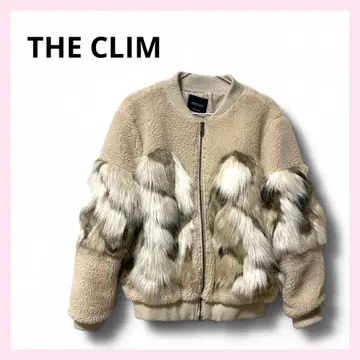 [ 새상품급 ] THE CLIM 베이지 봄버 자켓 퍼 한국