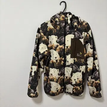 고 슬로우 캐러밴 플리스 자켓 곰 올 패턴 곰 무늬 4 사이즈