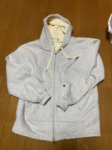 Champion 그레이 집업 후드티 L