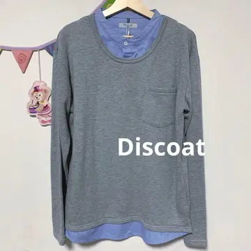 [ 미사용 ] Discoat 레이어드 스타일 맨투맨 긴팔