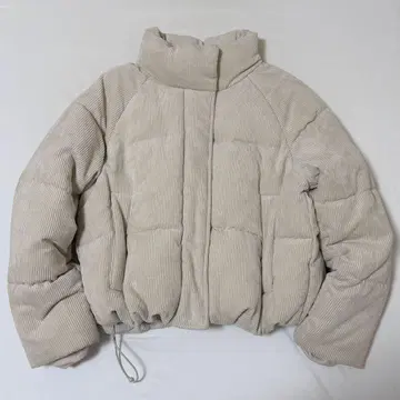spao 파스텔 puffer 코듀로이 다운 자켓 아이보리
