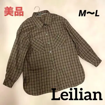 새상품급 레리안 고급 울 100% 체크 무늬 긴팔 셔츠 M 사이즈
