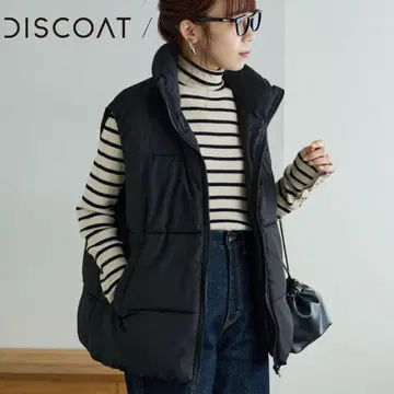 DISCOAT [리바이벌/WEB 한정판] 스탠드 카라 페이크 다운 베스트