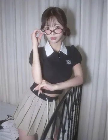 다리치 DRCH 바이컬러 피케 셔츠 블랙 FREE