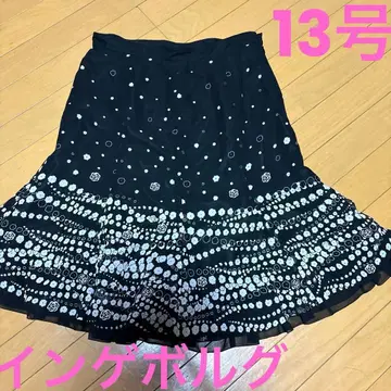 새상품급 잉게보그 스커트 13호 블랙 까멜리아 스커트 쉬폰 프릴 L