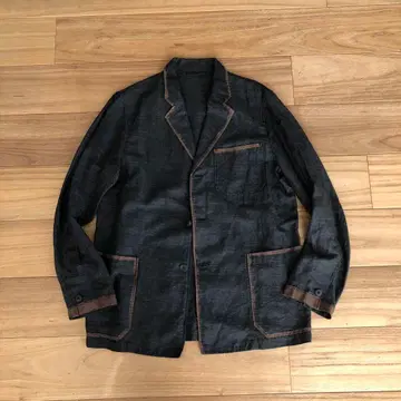 CILK 실크 혼방 린넨 자켓 차콜 그레이 L