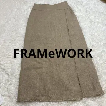 FRAMeWORK 실크 혼방 일본제 가을/겨울 트위드 롱 타이트 스커트