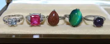 빈티지 반지 5점 쇼와 레트로 천 개의 시스루