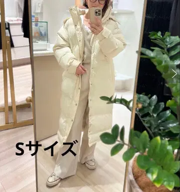 earthy 하이브리드 롱 다운 코트 화이트 S