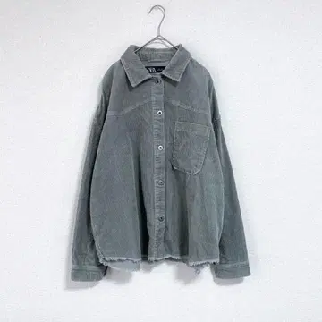 [새상품급] ZARA 코듀로이 자켓 그레이쉬 카키 L