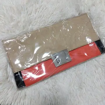 미사용 새상품! ALDO 광택 클러치백 베이지/오렌지 베이지/블랙