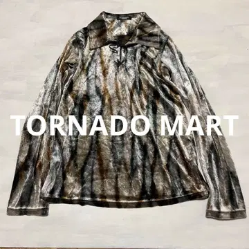 TORNADO MART 긴팔 셔츠 일본제 풀오버 벨로아 레이스업