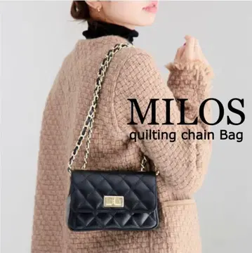 12 블랙 퀼팅 숄더백 MILOS ITALY
