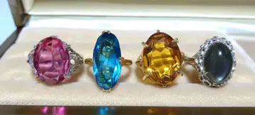 빈티지 반지 4점 쇼와 레트로 천 개의 시스루