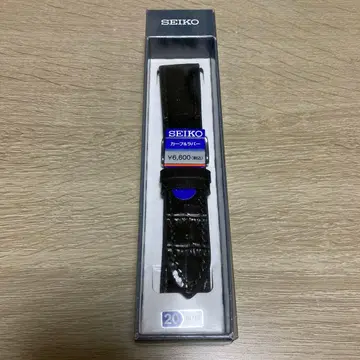 [ 정품 ] SEIKO 20mm 새상품 교체 가죽 벨트 블랙