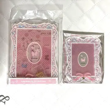후쿠야 튤 버터플라이 아크릴 프레임 2점 핑크