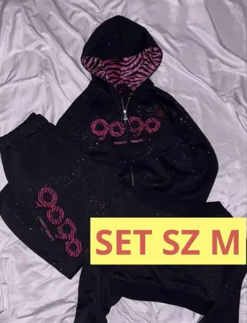 9090 girl 셋업 OG Logo Glitter