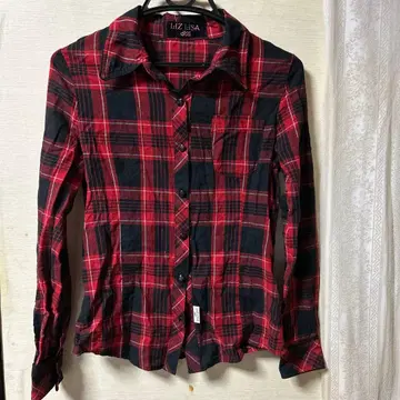 LIZ LISA 빨검 체크 긴팔 셔츠 귀여운