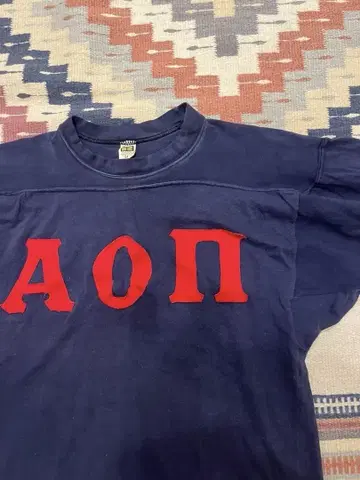 러셀 풋볼 셔츠 금색 택 70's