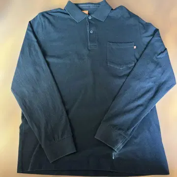 [새상품급] HUGO BOSS 긴팔 피케 셔츠 블랙 오렌지 택 남성용 L