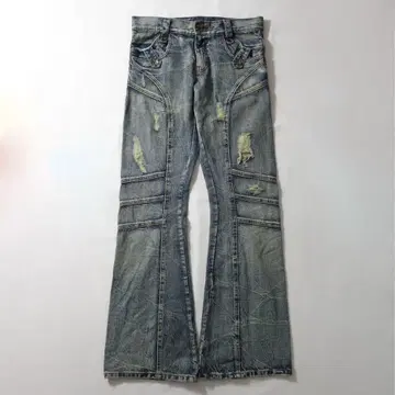 00s semantic design Faded Flared Denim