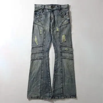 00s semantic design Faded Flared Denim