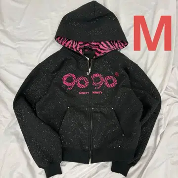 9090 girl OG Logo Glitter Zip Hoodie