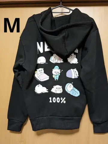 YOSISTAMP 요시 스탬프 후드티 속기모 M 블랙 곰돌이