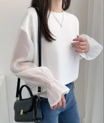 ABITOKYO 시어 캔디 슬리브 티셔츠