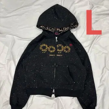 9090 girl OG 로고 글리터 집 후디