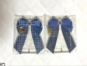 후쿠야 아크릴 프레임 리본 체크 블루