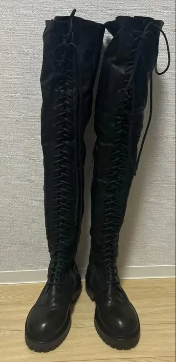 ann demeulemeester 레이스업 롱 부츠