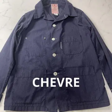 CHEVRE 커버올 다크 블루 워크 셔츠 프랑스제