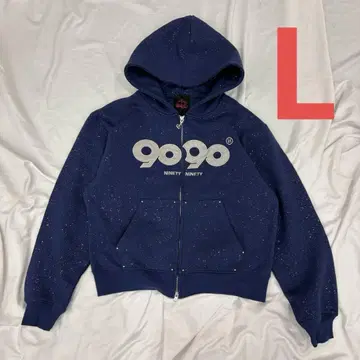 9090 girl OG Logo Glitter Zip Hoodie