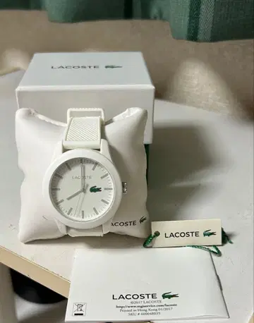 LACOSTE 화이트 아날로그 손목시계