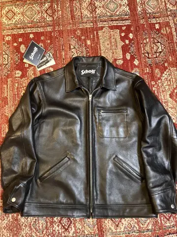 schott 블랙 가죽 자켓 트래커 블랙