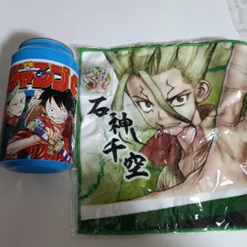 점프캔 Dr.STONE 이시가미 센쿠 핸드 타월, 캔뱃지