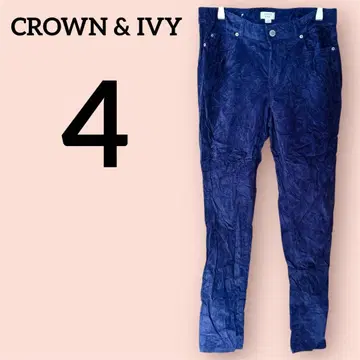 새상품급 CROWN & IVY [ 4 ] 크라운 네이비 벨로아 슬림 데님