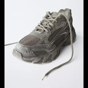 ZARA 그레이 메쉬 어퍼 스니커즈 유즈드 가공 스니커즈 35