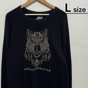 NEEDTOBREATHE 맨투맨 L 블랙 블랙 밴딩 래글런 구제 의류
