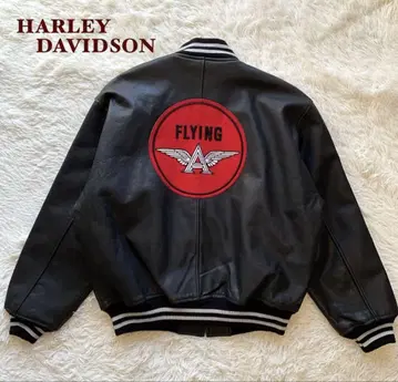 [ 새상품급 ] 할리데이비슨 올 가죽 자켓 바시티 자켓 천연 가죽 와펜