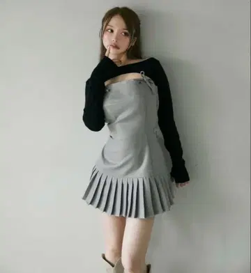 Karen 니트 세트 미니 드레스 Gray andmary