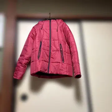 Nylaus 후드 부착 다운 자켓 L 빨간색