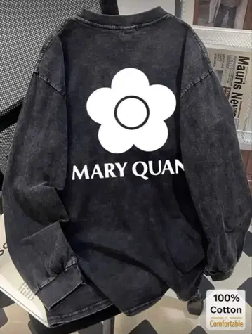 새상품 MARY QUANT 빈티지풍 긴팔 오버 롱T