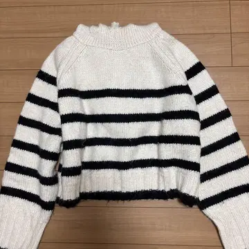 ZARA 보더 니트 후드티