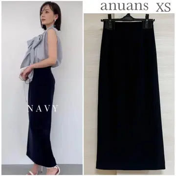 anuans 아뉴앙스 더블 새틴 타이트 스커트 네이비 XS