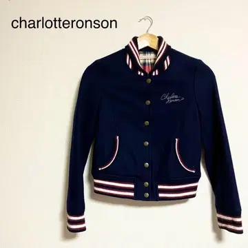 charlotteronson 네이비 바시티 자켓